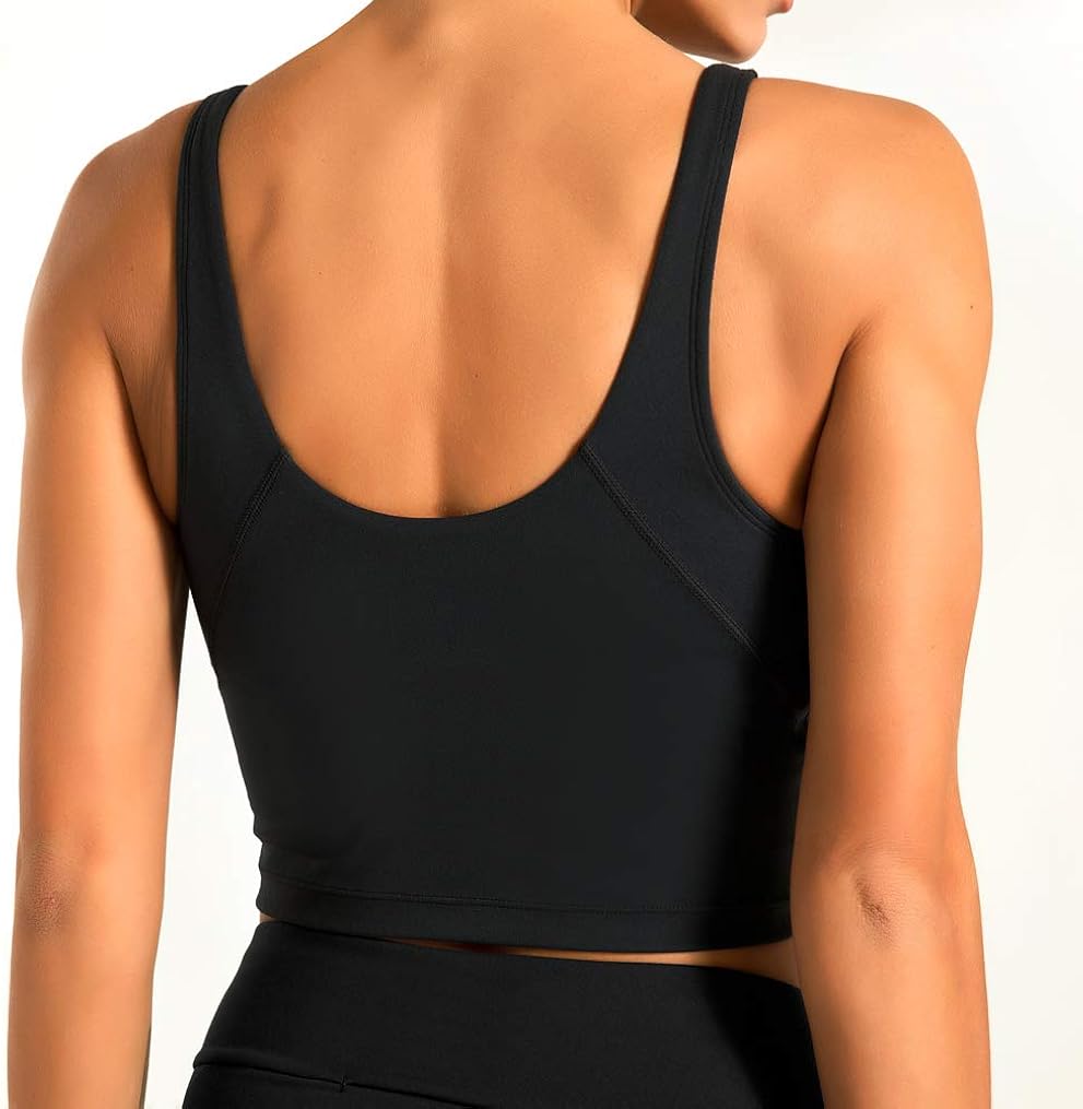 Dragon Fit Sports Bra for Women Longline Padded Bra Yoga Crop Tank Tops Fitness Workout Running Top at  Women’s Clothing store