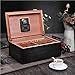 Cigar Humidor, MEGACRA 100-120 Cigar Desktop PU Leather Cedar Humidor with Tray and 2 Dividers, Exclusive Luxury Humidifier and Hygrometer Box Set