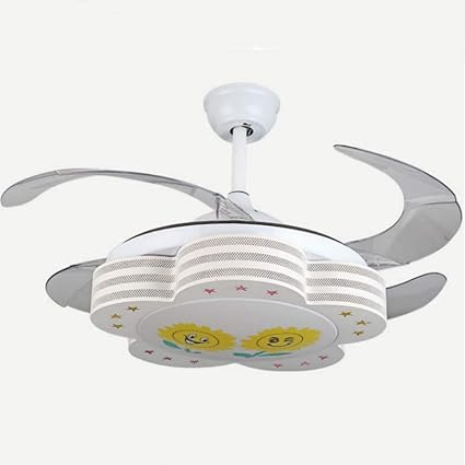 Lighting Fans 4 Retractable Blades Ceiling Fans Light For