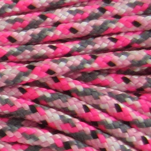 PARACORD PLANET 10, 25, 50, and 100 Foot Hanks of 425 Paracord (3mm) - Made of 100% Nylon for Tactical, Crafting, Survival, General Use, and Much More (Neon Pink Camo, 100 Feet)