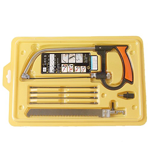 Hand Saw Kits Multi-purpose 8-in-1 Hacksaw Portable Bow Hand Saw Kit for Woodworking Tool for Cutting PVC/ /Aluminum/Glass/Plastic Diy Hacksaw Blades Tool Case