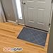 SlipToGrip Durable Door Mat - Grey Plaid Design Entryway Rug - 35x23 inches, No-Slip and Washable - Indoor and Outdoor Use, Weatherproof - Ideal for Garage, Patio, and Front Entryway