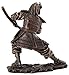 Top Collection Samurai Warrior in Fighting Stance with Sword Statue - Japanese Warrior Sculpture in Premium Cold Cast Bronze with Colored Accents - 8-Inch Collectible Martial Arts Fighting Figurine