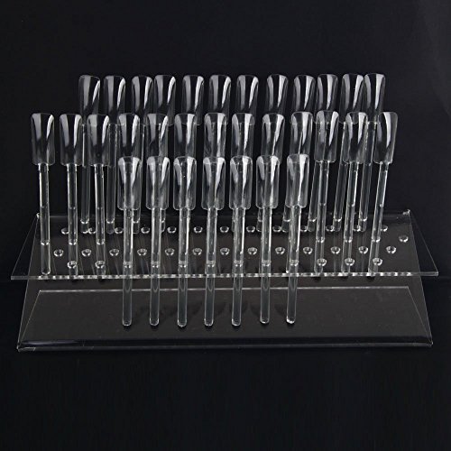 64 UV gel Nail Art Acrylic Tips Samples Sticks Nail Display Stand Rack Practice Tool Clear
