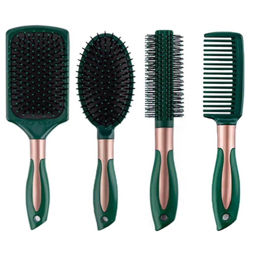 4 Pcs Hair Brush Set Anti Static Massage Oval Comb Round Air Cushion Vent Detangling Paddle Comb Hairbrush for Women Men