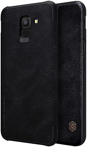 Samsung Galaxy J6 Case,Mangix Flip PU Leather Wallet Smart Sleep Wake Protection Shell Case with Card Slot for Samsung Galaxy J6 (SM-J600G/DS) 5.6-inches (Black)