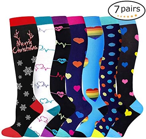 Hezwell Compression Socks, Graduated Compression 15-20 mmHg is Best Fit for Running, Nurses, Flight Travel Maternity Pregnancy - Boost Stamina, Circulation, Recovery
