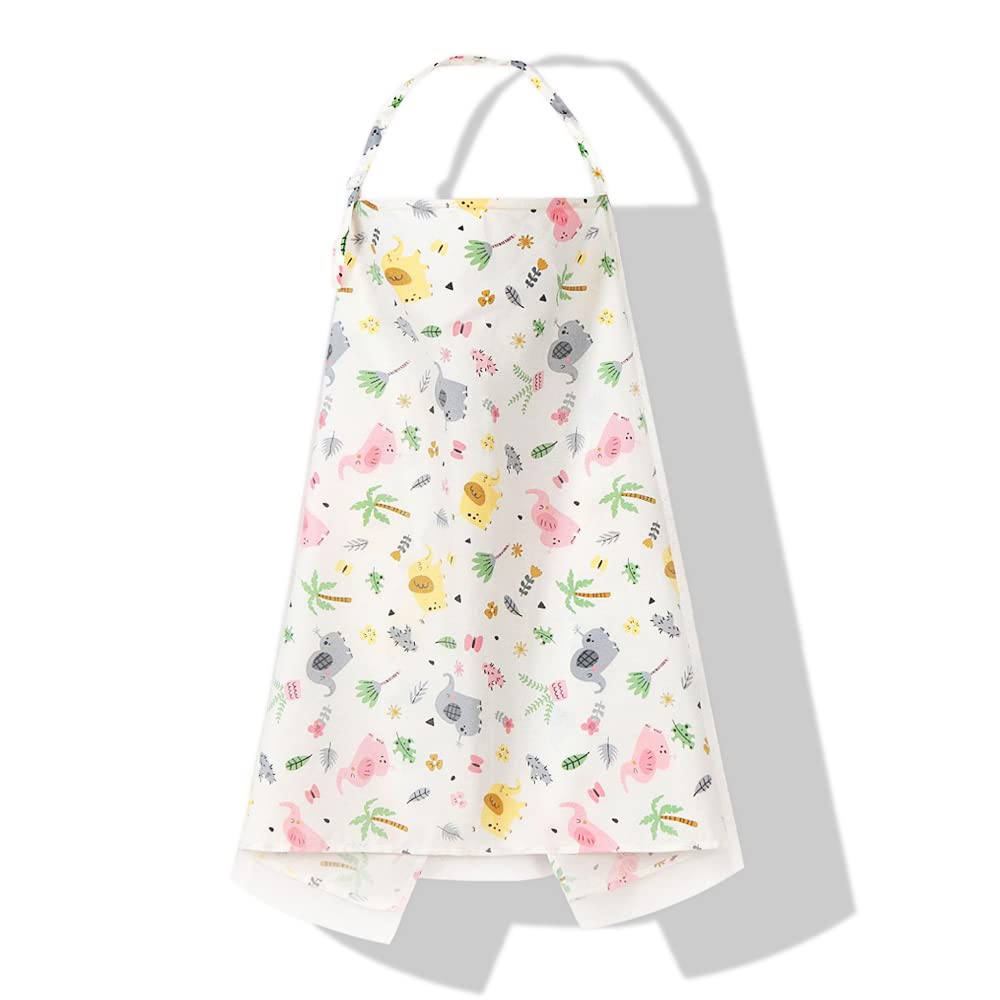 Boerni Large Nursing Cover, Breathable Breastfeeding Cover, Soft Breastfeeding Cover up for Full Privacy Breastfeeding Protection … (White Flower)