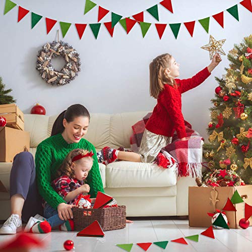image for Boao 5 Pieces Christmas Pennant Banner Triangle Bunting Flag Banners R