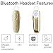Bluetooth Headset For Cell Phones,Wireless Bluetooth Headphones with Mic,Hands Free Earbuds for iPhone X 8 7 Plus 6s plus iPad Samsung Android Galaxy S8 S7,Gold