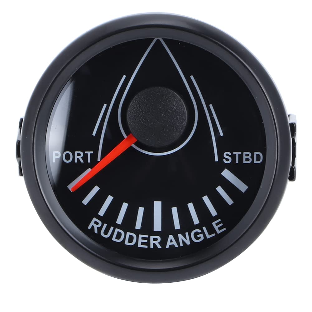 Rudder Angle Meter,52mm Universal Boat Rudder Angle Indicator 0-190ohm Signal with Rudder Sensor 9-32V Backlight G