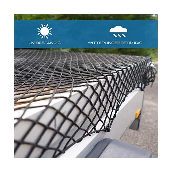 TRIBURGÂ® AnhÃ¤ngernetz Dehnbar fÃ¼r AnhÃ¤nger der GrÃ¶Ãen 1x2 m bis 2x3 m - engmaschig mit Gummiseil [schwarz/elastisch] – Bild 6