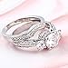 XAHH Women's 2 PCS Platinum Plated Ring Princess Cut 3 Cubic Zirconia Bridal Engagement Wedding Band Set Size 11