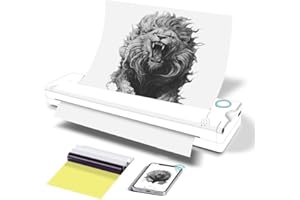 YOULABLE Tattoo Stencil Machines A41,Thermal Tattoo Stencil Printer,Bluetooth Wireless Stencil Printer for Tattooing Compatible with Smartphone for Tattoo Artists(White-with 10pcs Transfer Paper)
