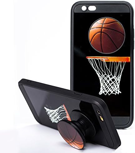 iPhone 6s Plus Cases, iPhone 6 Plus Cases with Pop up Kickstand and Grip Cases Fashion Protective Covers Soft Bumper Silicone Shockproof Anti-Scratch Cover Cases for iPhone 6s Plus 5.5 Inch Basketball