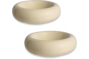 KTLECL 6.1 Inch Cat Bowls, 7 oz Ceramic Cat Food Bowl, Whisker Fatigue Relief Cat Bowl, Anti-Vomiting, Protect Spine, Perfect for Indoor Cats(2pc Yellow)