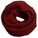 NEOSAN Womens Thick Ribbed Knit Winter Infinity Circle Loop Scarf Crochet Claret
