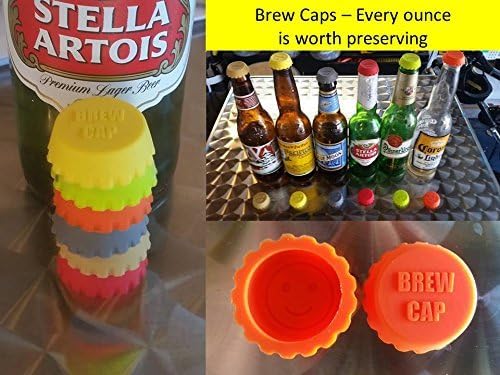 6 BREW CAPS #1 Brew Cap in USA Silicone bottle caps Ideal Stocking Stuffer -Not Made to withstand excessive movement with carbonated drinks Try our New Brew Stopper if your drinks will be rattled