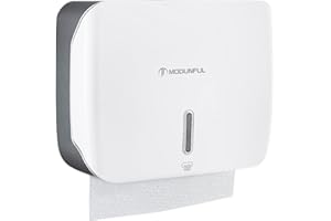 modunful Paper Towel Dispenser Wall Mount, Multi-Fold Commercial Paper Towel Dispenser for Bathroom, Office, Kitchen, Restaurant, No Hole Installation
