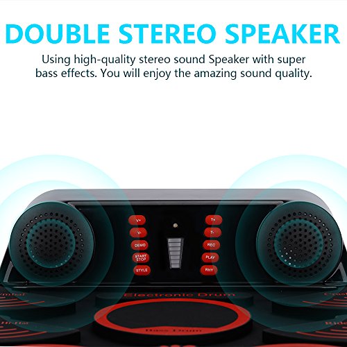 RollUp Drum Kit Portable Electronic Drum Set with Rechargeable Battery