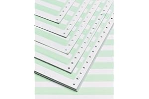 Alliance Continuous Computer Paper, 14 7/8 x 11, 1-Part, 92 Bright,18 lb, 1/2" Green Bar – 3,000 Sheets per Carton