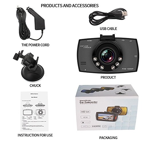 Dash Cam, Samjat FHD 1080P 140 Wide Angle Dash Camera for Cars DVR Vehicle Dashboard Camera Recorder with 16GB SD Card 2.7" TFT Display G-Sensor Night Vision Loop Recording,Vehicle On-dash Video