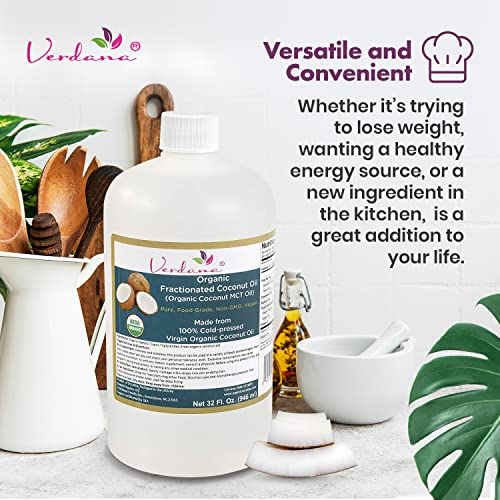 Verdana USDA Certified Organic Coconut MCT Oil Fractionated Coconut Oil 100 Pure with No