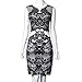 haoricu Women Dress, 2017 Black Vintage Print Elegant Slim Sleeveless Pencil Women Dress (S, Black)