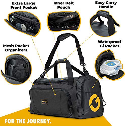Gold BJJ Jiu Jitsu Duffle Bag Waterproof Pocket for Sweaty Gi
