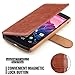 Mulbess Layered Google 5 Leather Case，Flip Phone Case Wallet with Magnetic Clasp for LG Google 5 Cover, Brown