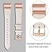 Mornex Replacement Leather Band Compatible with Fitbit Charge 2, Classic Genuine Leather Wristband for Men Women(Beige-Rosegold Buckle)