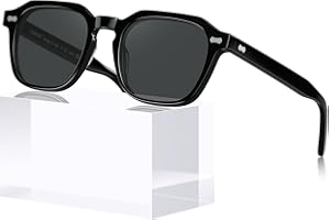 CARFIA Polarized Sunglasses for Men UV400 Protection, Retro Sun Glasses with Acetate Square Frame for Driving Fishing CA5405