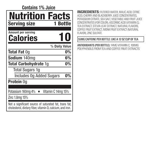BAI ANTIOXIDANT INFUSED WATER BEVERAGE, ZAMBIA BING CHERRY, WITH VITAMIN C AND NO ARTIFICIAL SWEETENERS, 18 FLUID OUNCE BOTTLE, 12 PACK