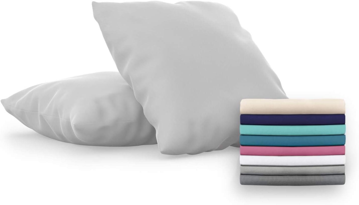 Federe Per Cuscino Cervicale Alkamto - 2 Pezzi, Cotone, Dimensioni 40x25x10 Cm, Lavabili, Traspiranti, Morbide, Colore Bianco