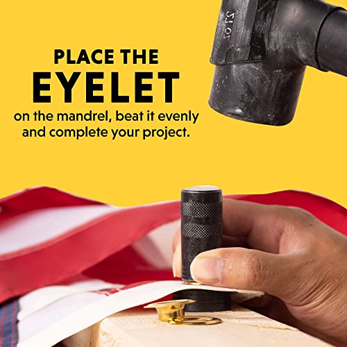General Tools 1/2" Grommet Tool Kit 12 Solid Brass Grommets for Tarps
