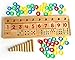 Montessori Rainbow Rings Dominos Children Preschool Teaching Aids Counting and Stacking Board Wooden Math Toy