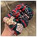 Domoki Designer Red Green Stripe Headbands - 3 Pack Fashion Bow Knot CC Letter Print Hair Hoops for Women - Retro Wide Cross Knot Hairbands with Silk Cloth Wrapped for Girls