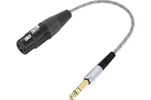 JOLGOO XLR Female to 1/4 Inch 6.35mm TRS Adapter Cable, XLR to Quarter inch Patch Cable, 1 Feet, for Microphone,Mixer,Guitar,AMP,Speakers