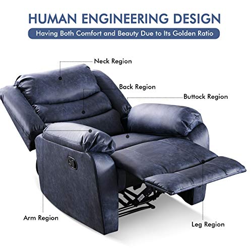 ANJ-Recliner-Chair-with-Overstuffed-Arm-and-Back-Breathable-Bonded-Leather-Classic-Recliner-Single-Sofa-Home-Theater-Seating-R5044-Navy