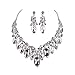 Molie Star Luxurious Austria Crystal Rhinstone Necklace Earrings Set for Bridal Wedding Ceremony Events Dress