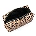 Joyful 2pcs Leopard Print Cosmetic Bag Travel Makeup Pouch Bag Toiletry Bags Makeup Clutch Organizer with Zipper