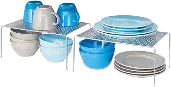 mDesign Juego de 2 estantes de cocina – Soportes para platos