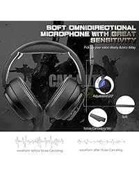NUBWO N12 Auriculares estéreo Surround con cancelación de ruido para juegos de Xbox One PS4 con control de volumen de micrófono, para Nintendo Switch Playstation 4 y PC