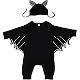 Baby Bat Costume My 1st Halloween Outfit Pumpkin Newborn Baby Boy Costume Black Bat Bodysuit Long Sleeve Romper With Hats