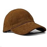 Unisex Genuine Suede Leather Baseball Cap, Vintage-Style Adjustable Strap Hat for Men & Women, One Size Fits Most