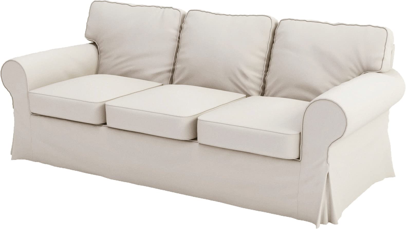 Photo 1 of Polyester Flax Sofa Covers Custom Made Compatible for IKEA Ektorp 3 Seat Sofa Slipcovers (Polyester Beige, Ektorp Sofa)