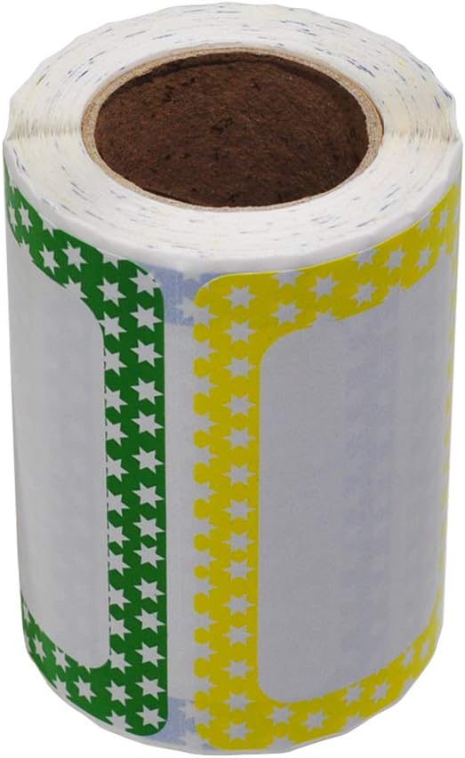 L LIKED 250 Stickers - Colors Plain Name tag Labels with Perforated Line for School Office Home (Star - 250 Labels) : Office Products