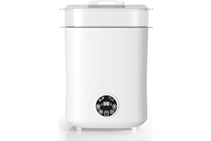 Fisca Baby Bottle Sterilizer and Dryer, 5-in-1 Large Capacity Bottle Sanitizer and Dryer, 2 Layers Compact Baby Bottle Electric Steam Sterilizer and Dryer for Baby Bottles, Pacifiers, Pump Parts
