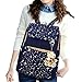 ABage Girls' Canvas Backpack Set 3 Pieces Patterned Bookbag Laptop School Backpack, Blue