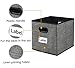 Homyfort Foldable Cloth Storage Bins Cubes, 12x12 Fabric Boxes Baskets Container for Toys,Closet,Shelf,Nursery with Dual Plastic Handles,Black with Pattern Large Set of 6